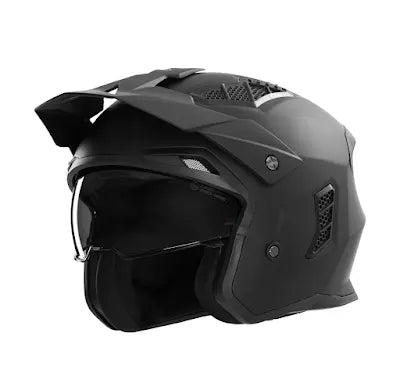 Casco jet con visiera nero opaco