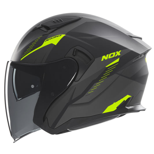 Casco jet nox myst doppia visiera taglia s 55/56 cm