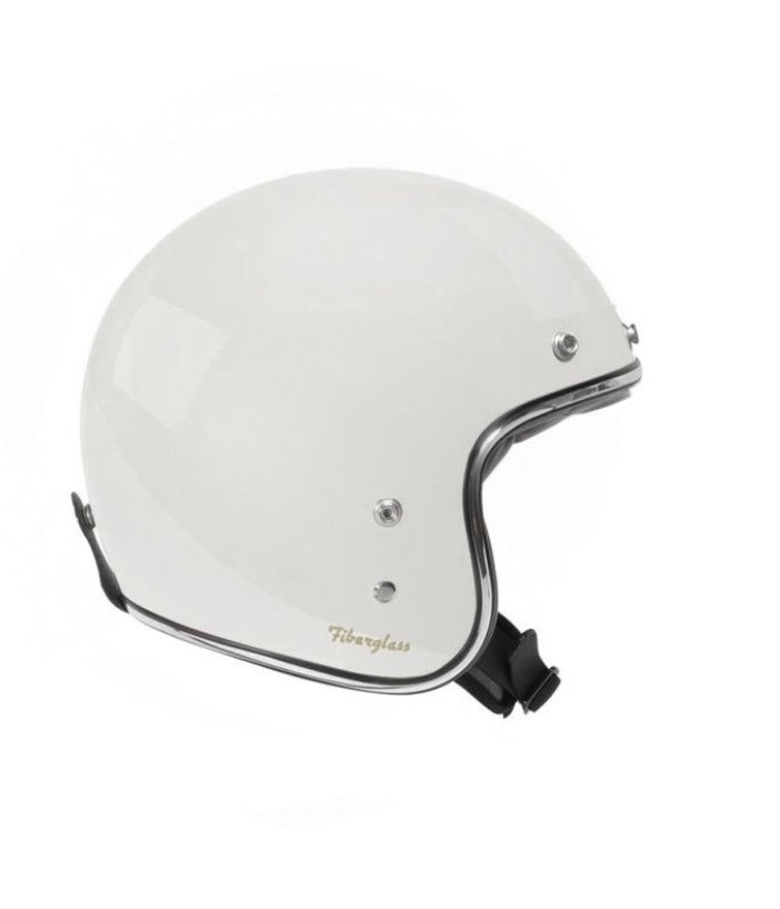 Casco 3 bottoni in fibra calotta piccola bianco taglia S+ visiera compresa
