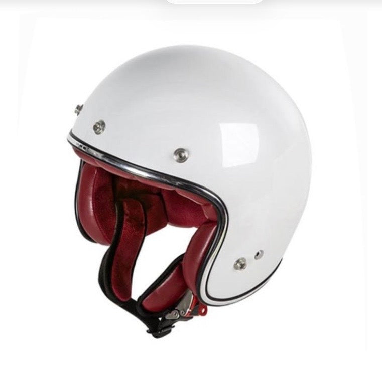 Casco 3 bottoni in fibra calotta piccola bianco taglia S+ visiera compresa