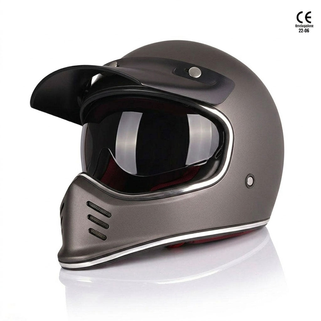 cafe racer 3 4 helmets motorcycle T11 Helmet Matte Black / L / Clear ensuring a stable ride Open Face Helmets | 3/4