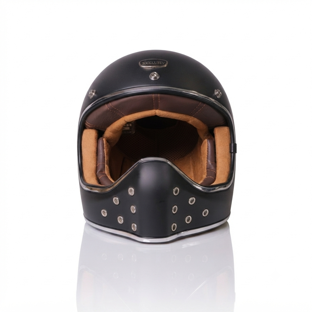 Casco vintage off road nero opaco