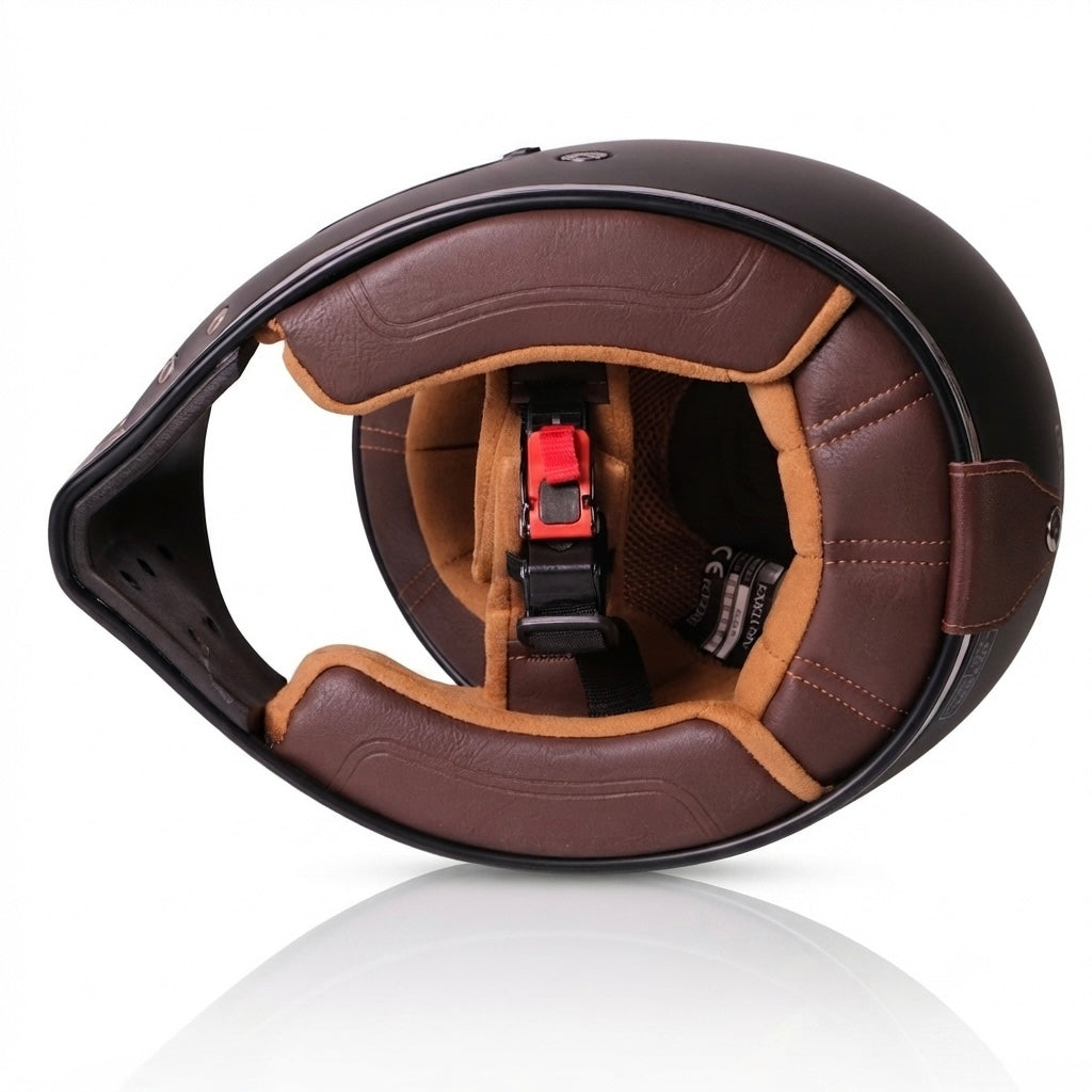 Casco vintage off road nero opaco