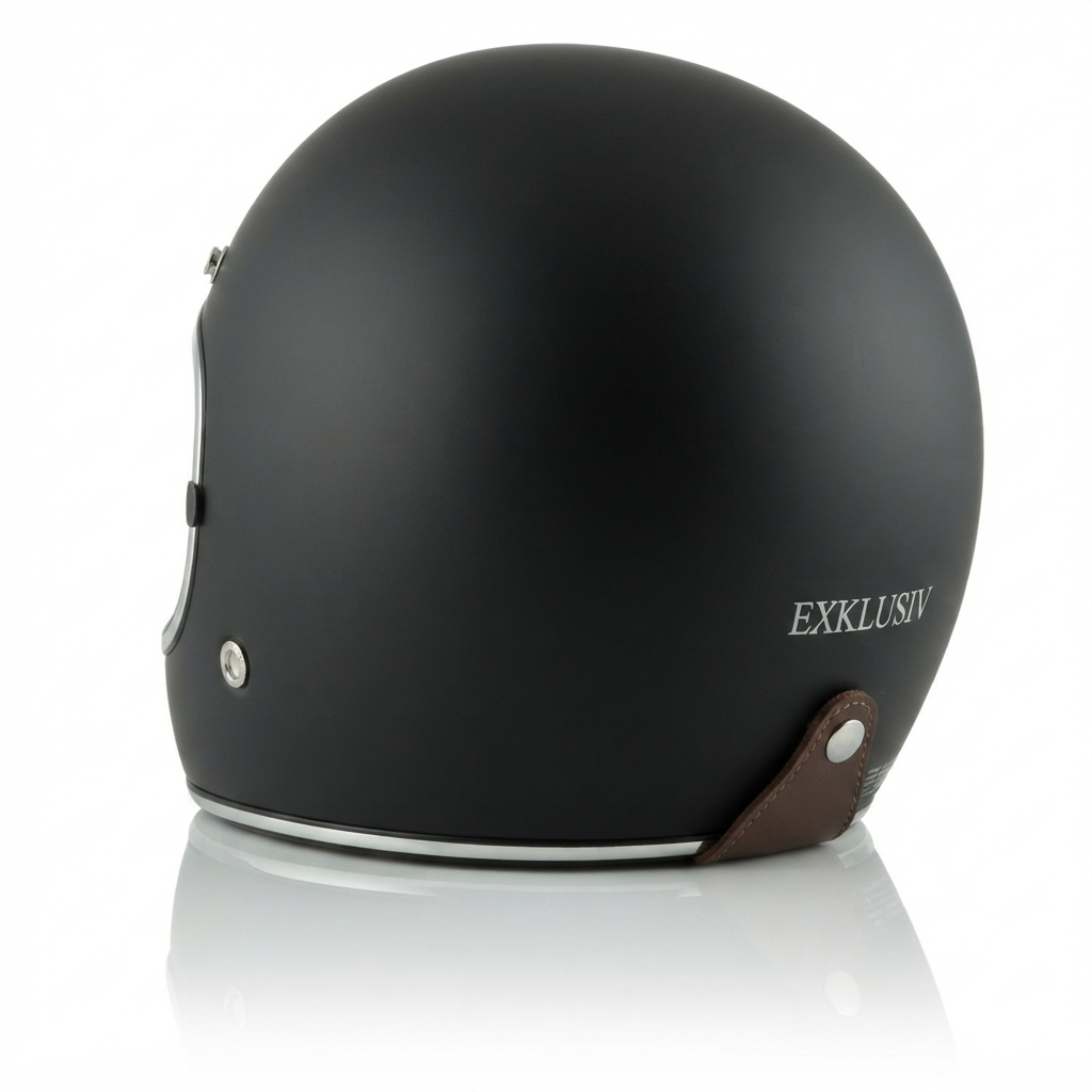 Casco vintage off road nero opaco
