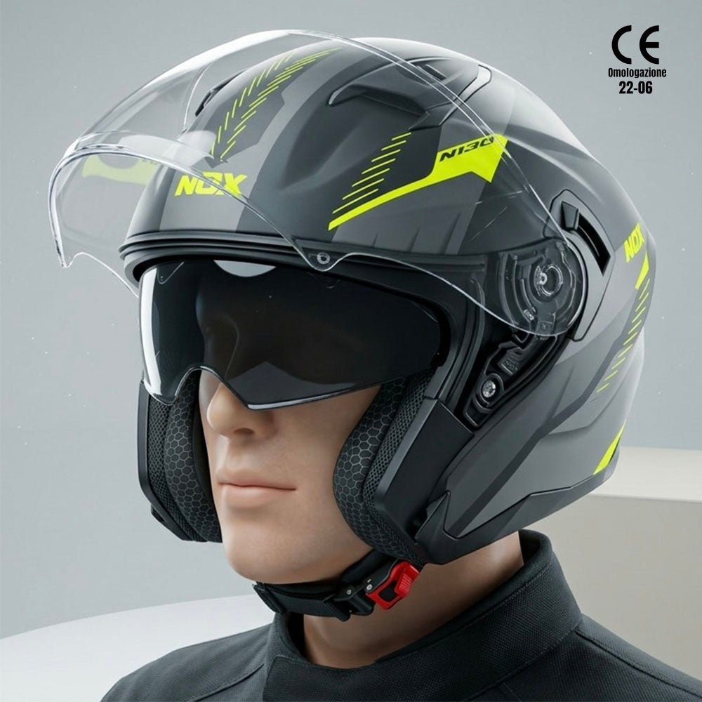 Casco jet nox myst  doppia visiera taglia s (calza XS 53/54 cm)