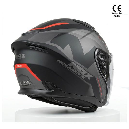 Casco jet nox doppia visiera taglia s 55/56 cm