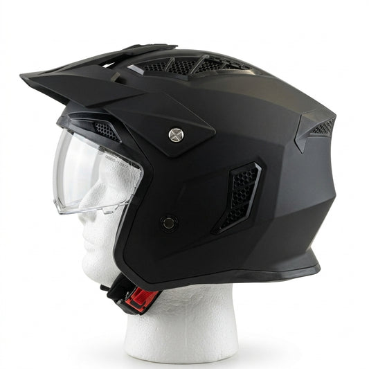 Casco jet con visiera nero opaco