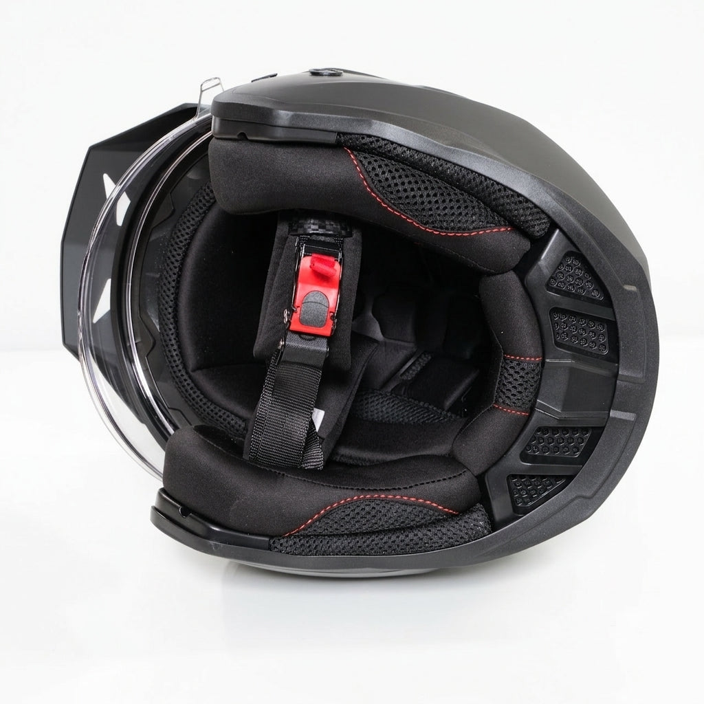 Casco jet con visiera nero opaco