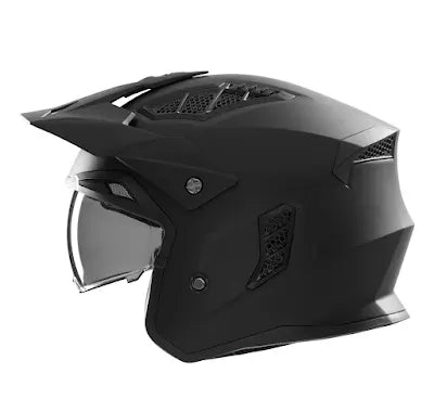 Casco jet con visiera nero opaco