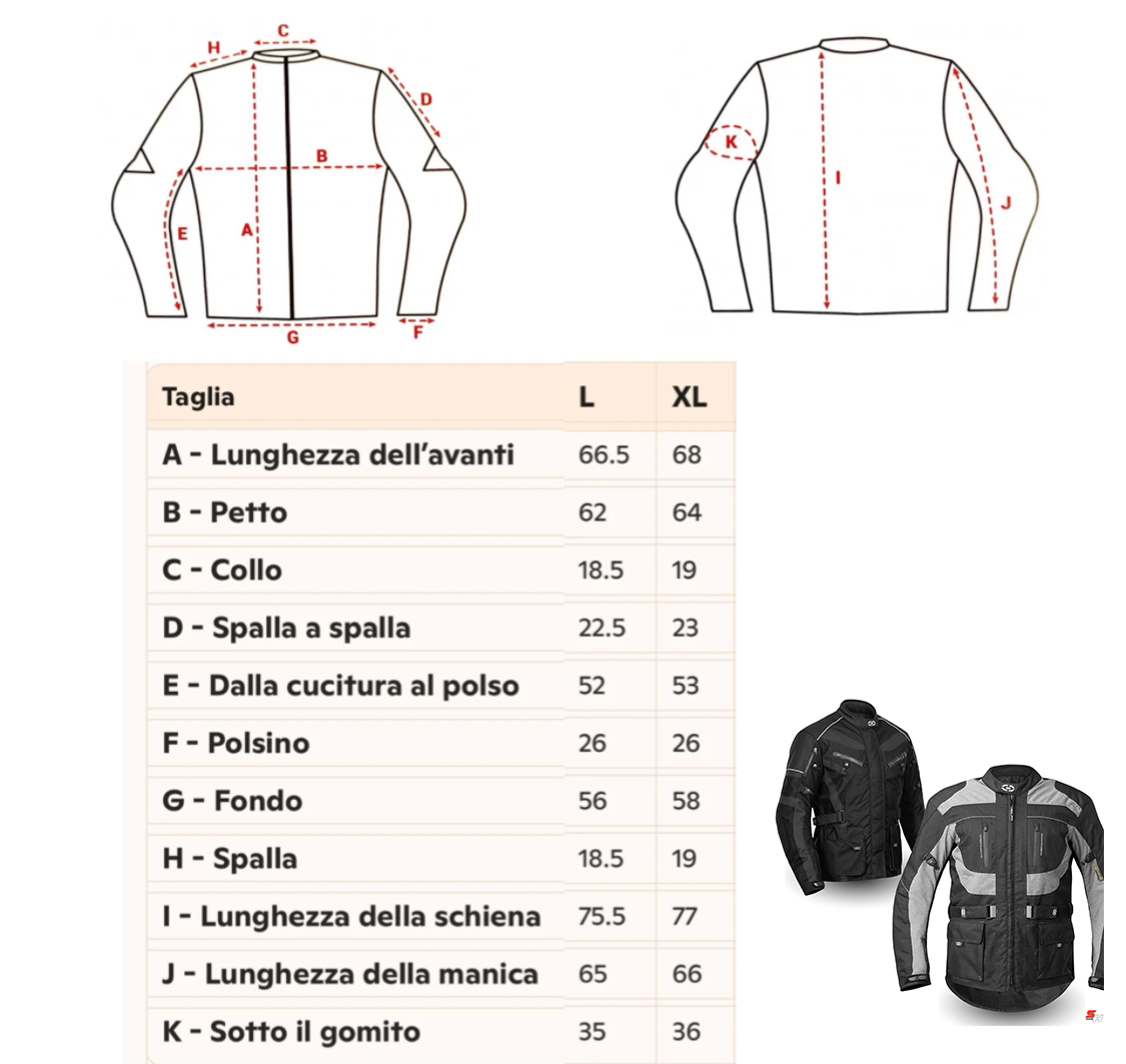 Giacca moto quattro stagioni con protezioni climber nero grigia