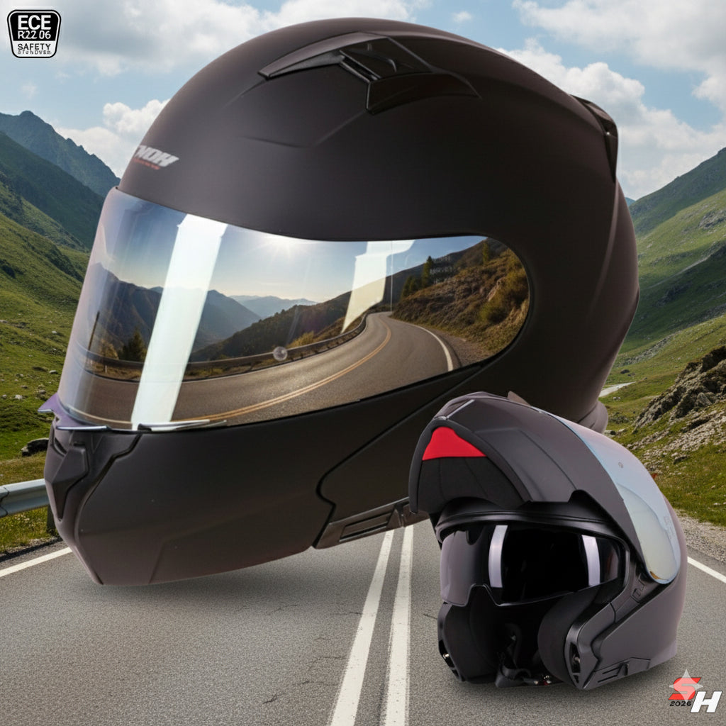 Casco modulare visiera a specchio taglia S