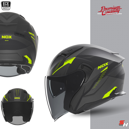 Casco jet nox myst  doppia visiera taglia s 55/56 cm