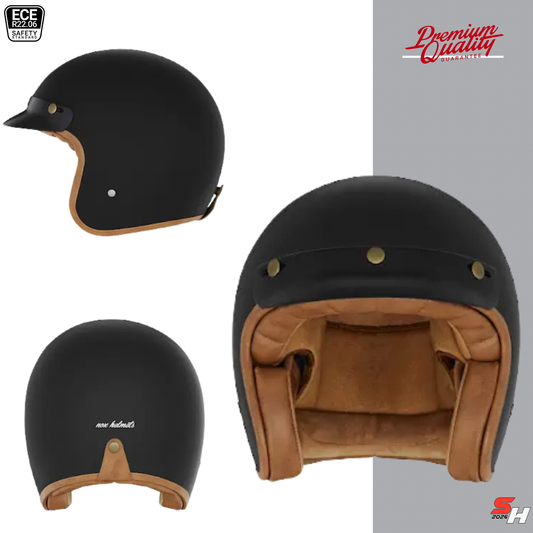Casco Jet n243 “3 bottoni” vintage nero taglia M