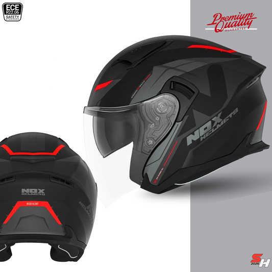 Casco jet nox doppia visiera taglia s