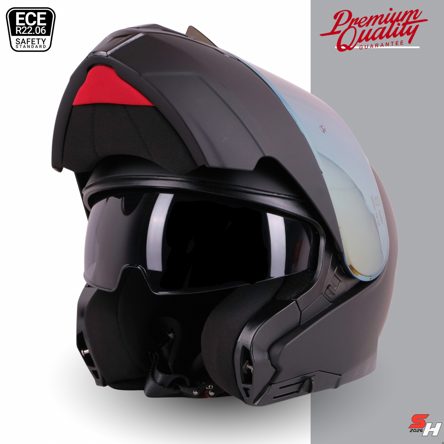Casco modulare visiera a specchio taglia S